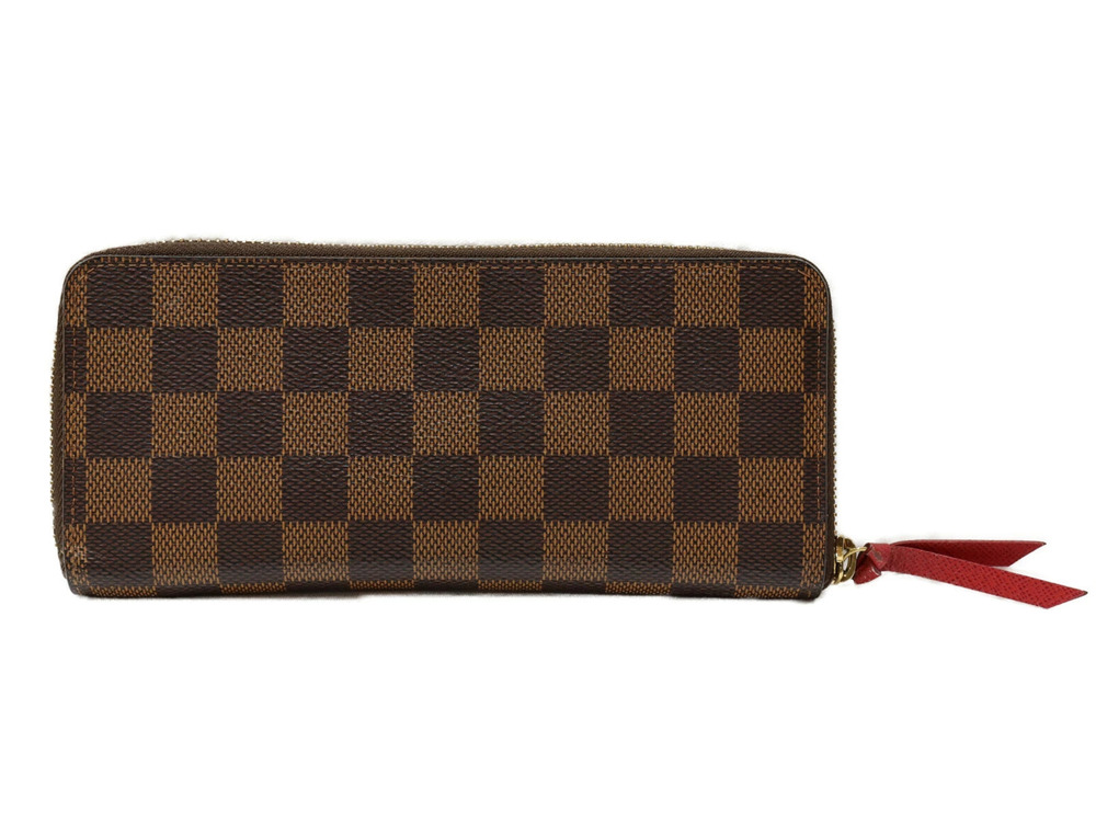 Louis Vuitton Long Canvas Damier Clemence Portefeuille Wallet Ebene Brown